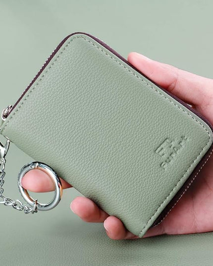 FurArt Zipper Wallet Women, RFID Blocking Credit Card Wallet, Business Card Holder, Compact Size KeyChain Wallet