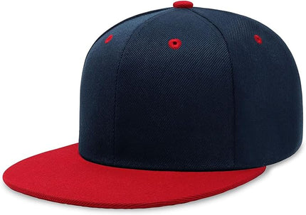 CHOK.LIDS Flat Bill Visor Classic Snapback Hat Blank Adjustable Brim High Top End Trendy Color Style Plain Tone Baseball Cap