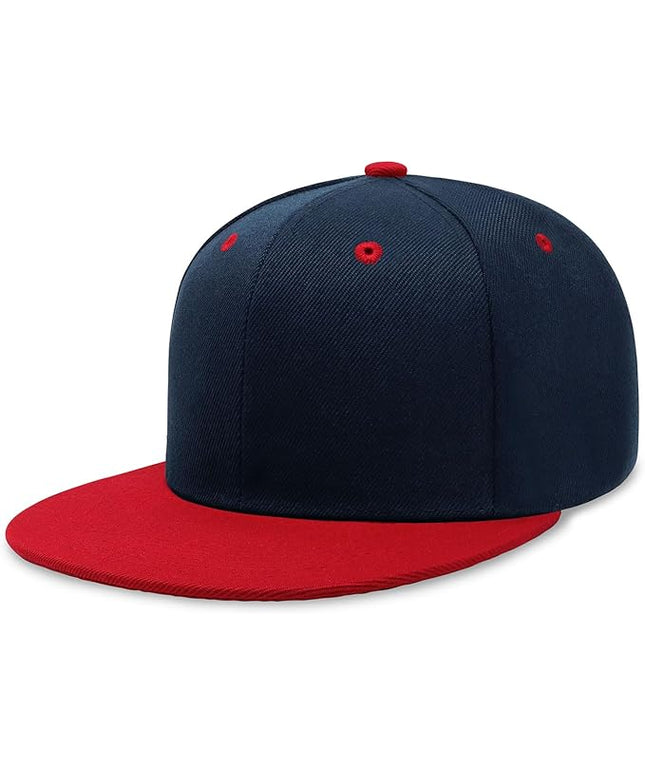 CHOK.LIDS Flat Bill Visor Classic Snapback Hat Blank Adjustable Brim High Top End Trendy Color Style Plain Tone Baseball Cap