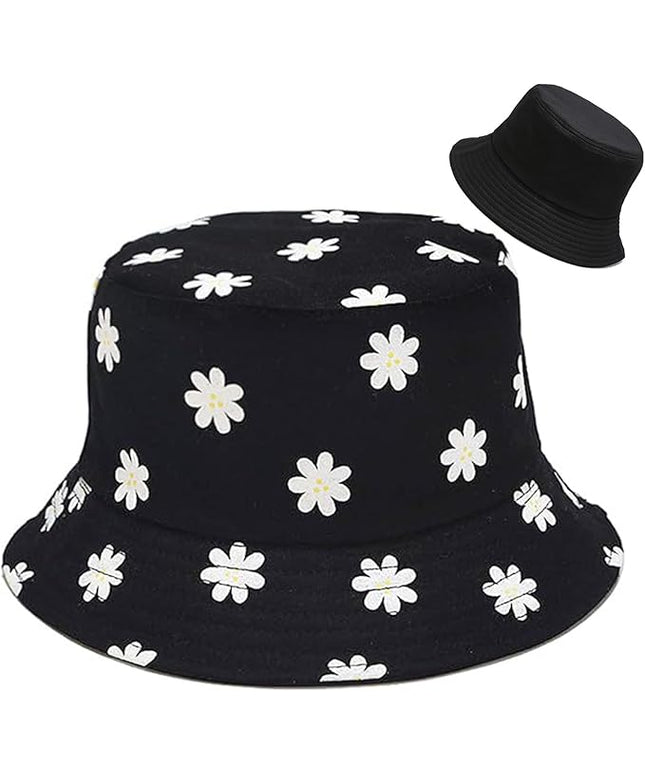 Malaxlx Unisex Bucket Hat Beach Sun Hat Aesthetic Fishing Hat for Men Women Teens, Reversible Double-Side-Wear