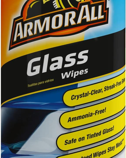 Armor All Car Glass Wipes, Auto Glass Cleaner for Film and Grime, 30 Count (Pack of 2)