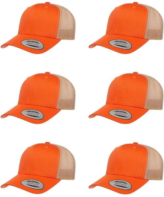 Yupoong Classic Premium Mesh 6 Panel Retro Trucker Cap | Mid Profile Snapback | OSFA | Bulk Pack Available
