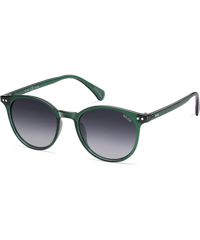 SOJOS Small Round Classic Polarized Sunglasses for Women Men Vintage Style UV400 Lens MAY SJ2113