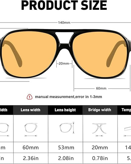 YDAOWKN Retro Aviator Sunglasses for Women Mens Large Frame Classic Vintage 70s Sun Glasses Aviators