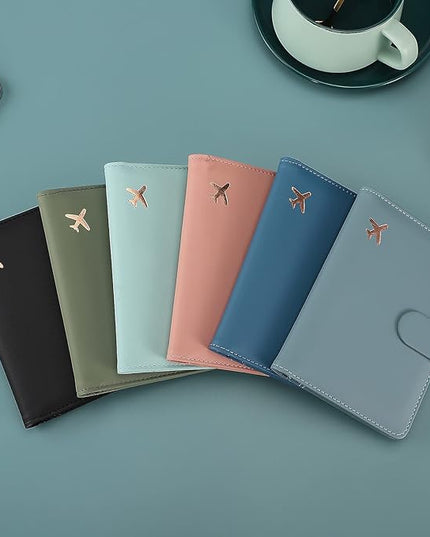 Melsbrinna Premium Leather Passport Holder Covers Case, Waterproof Rfid Blocking Travel Wallet Passport Holder with Pen Holder, Cute Passport Book for Women/Men