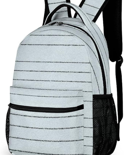 Fashion White Blue Stripes Backpack Lightweight Large Capacity Laptop Daybag for Travel Work