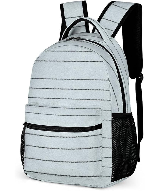 Fashion White Blue Stripes Backpack Lightweight Large Capacity Laptop Daybag for Travel Work