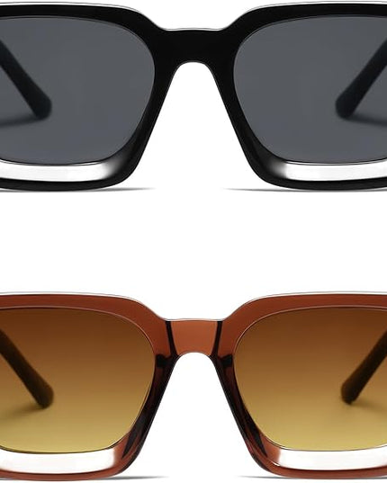 VANLINKER Thick Square Sunglasses for Men Women Retro Chunky Rectangle Shades UV400 Protection VL9731