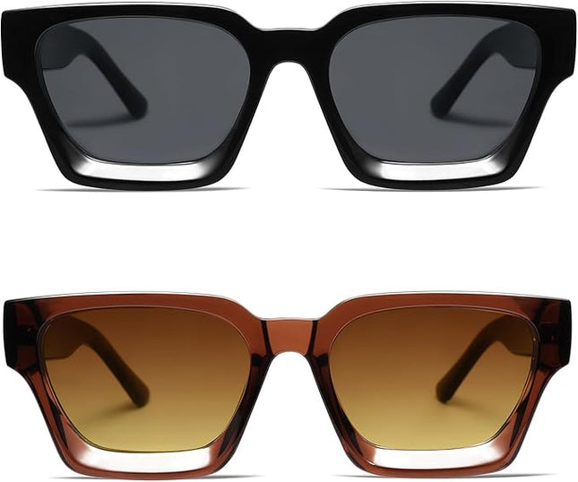 VANLINKER Thick Square Sunglasses for Men Women Retro Chunky Rectangle Shades UV400 Protection VL9731