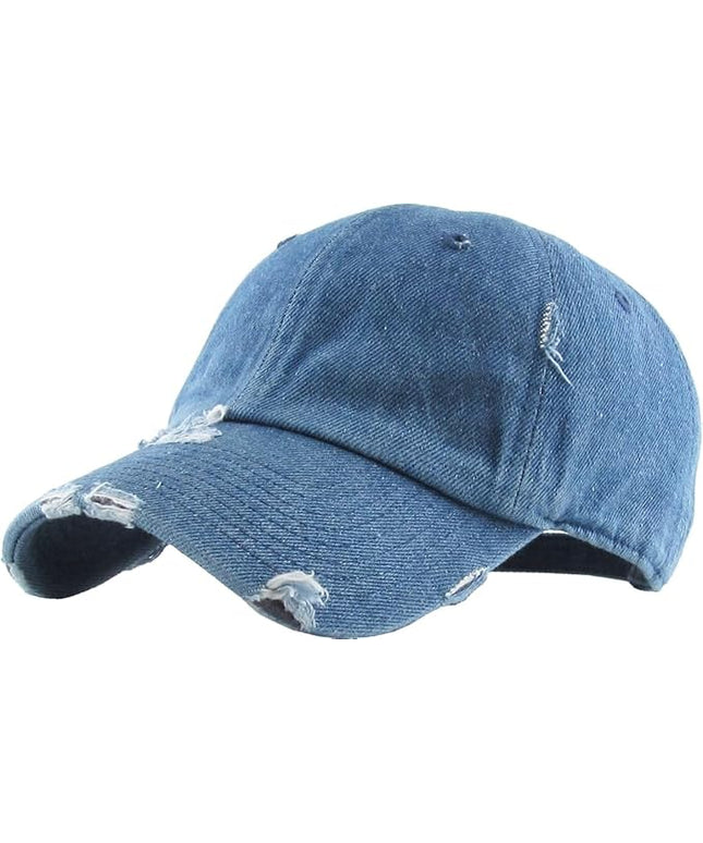 KBETHOS Vintage Washed Distressed Cotton Dad Hat Baseball Cap Adjustable Polo Trucker Unisex Style Headwear