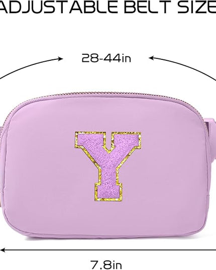 Gitus Gifts for 8 9 10 11 12 Year Old Girls Belt Bag Fanny Pack Crossbody Bags with Initial Letter Patch Cute Stuff Birthday Gifts for Teen Girls Women Personalized Trend Stuff (Lavender-Y)