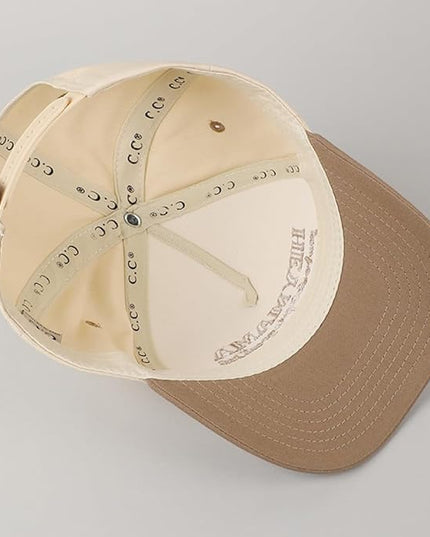 MIRMARU Two-Tone Vintage Canvas Trucker Hats for Men & Women, Adjustable Size Baseball Caps with Trendy Embroidered Design