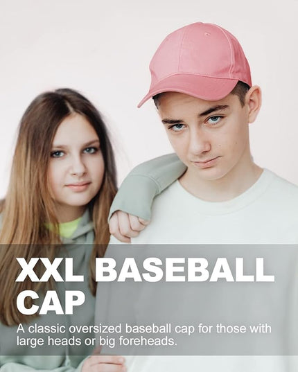 Zylioo XL XXL Oversize Baseball Cap, 100% Cotton Adjustable Dad Hat for Big Heads 23.5"-25.5", Soft Crown Large Size Cap
