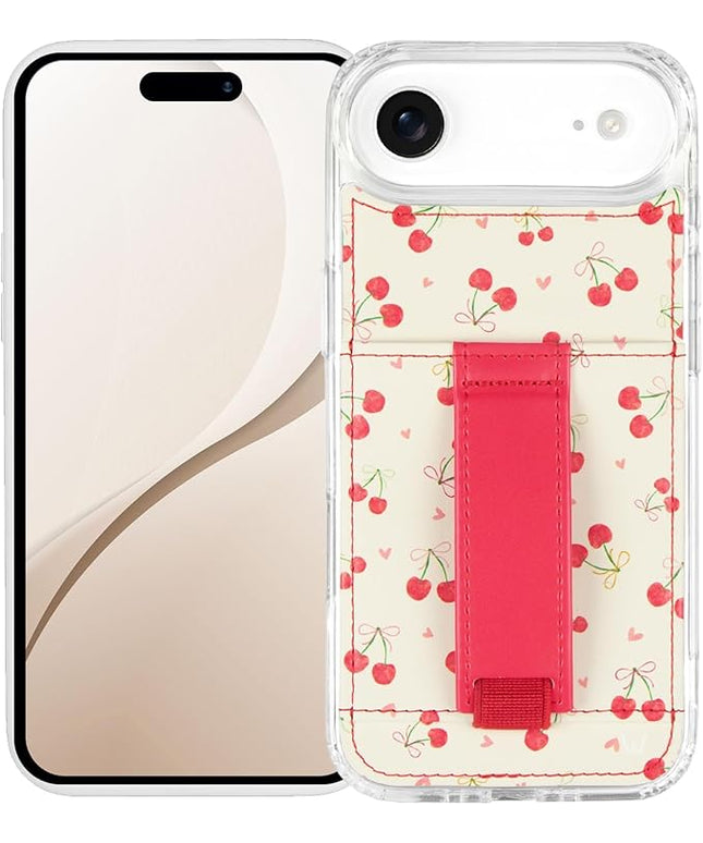 Walli Cases for iPhone 17 Air Case Aesthetic Wallet Phone Case Card Holder, Securely Holds up to 2 Cards - Cute, Trendy Phone Cover for Women, fits iPhone 17 Air, with Kickstand & Finger Strap