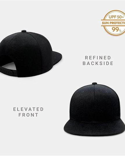 CHOK.LIDS Flat Bill Visor Classic Snapback Hat Blank Adjustable Brim High Top End Trendy Color Style Plain Tone Baseball Cap