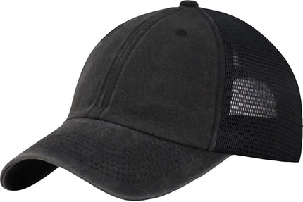 Comfy Vintage Trucker Baseball Hat- M/L/XL/XXL Women Men Unstructured Washed Dad Cap | Snapback | Soft Crown | Soft Mesh
