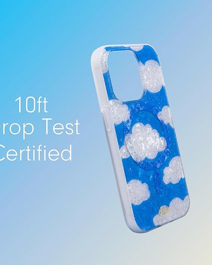 Sonix Protective Phone Case for iPhone 15 Pro | Compatible with MagSafe | 10ft Drop Tested | Glitter Clouds | Day Dream