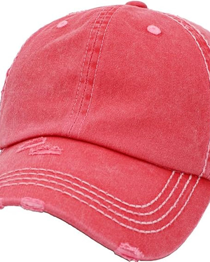KBETHOS Vintage Washed Distressed Cotton Dad Hat Baseball Cap Adjustable Polo Trucker Unisex Style Headwear