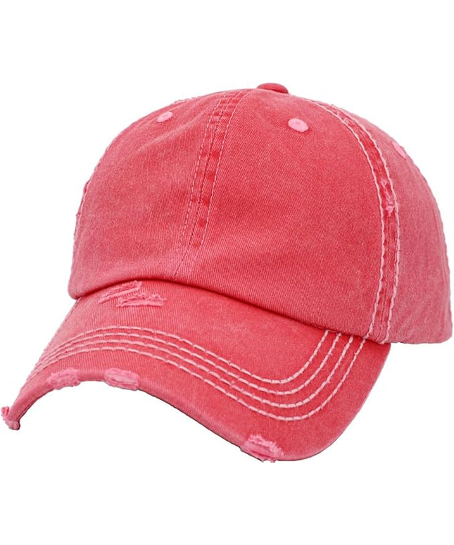 KBETHOS Vintage Washed Distressed Cotton Dad Hat Baseball Cap Adjustable Polo Trucker Unisex Style Headwear