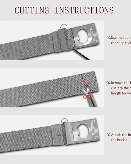 DOOPAI Stretch Canvas Belt for Men, Adjustable Elastic Holeless Web Belt for Casual, Golf, and Work, with Bottle Opener