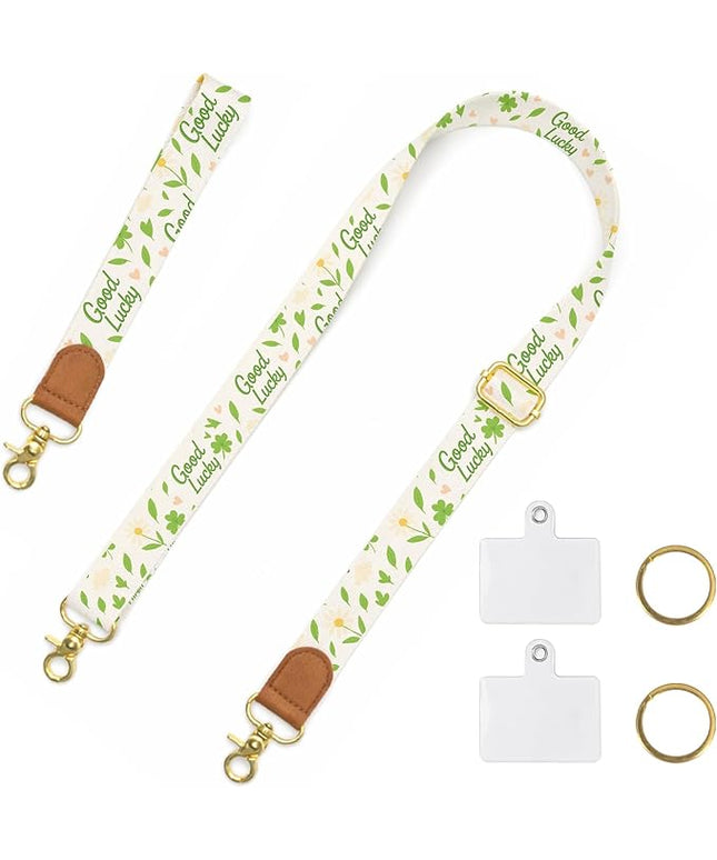 Cell Phone Lanyard Crossbody Wrist Strap, Adjustable Good Lucky Phone Lanyard Wrist for Phones, Keychain, Wallet and ID Card – Universal Set