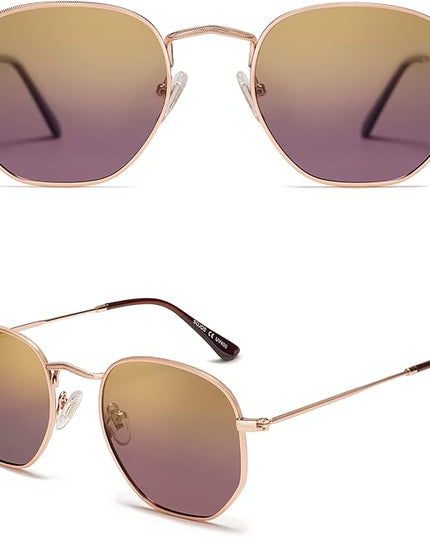 SOJOS Square Polarized Sunglasses for Women Men Small Hexagonal Polygon Shades SJ1072