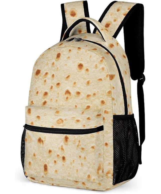 Fashion Tortilla Bread Print Backpack Lightweight Large Capacity Laptop Daybag for Travel Work