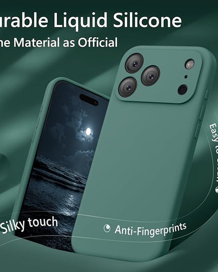 FireNova Magnetic for iPhone 17 Pro Case, Compatible with MagSafe, [Integrated Silicone Camera Control Button] [Camera Protection] Anti-Scratch Microfiber Lining Phone Case, 6.3", Midnight Green