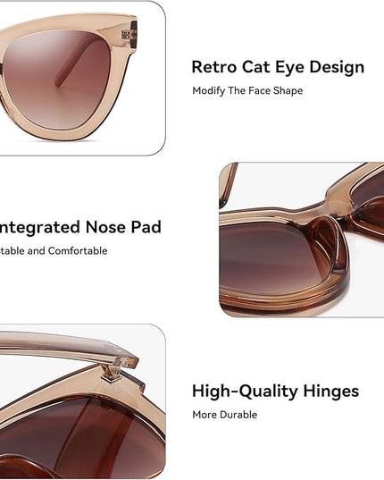 Dollger Retro Cat Eye Sunglasses Women Men Vintage Square Tortoise Shell Fashion Cateye Sunglasses