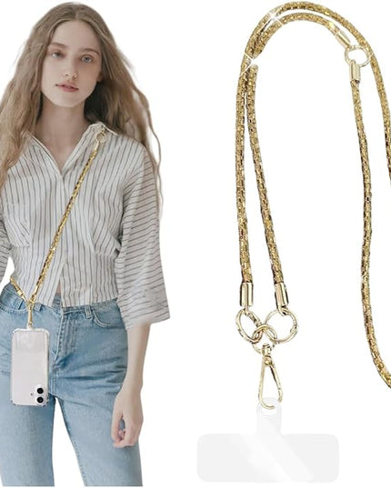 2Pcs Phone Crossbody Lanyard and Wrist Strap, Universal Cell Phone Lanyard Strap with 2Tether Tab