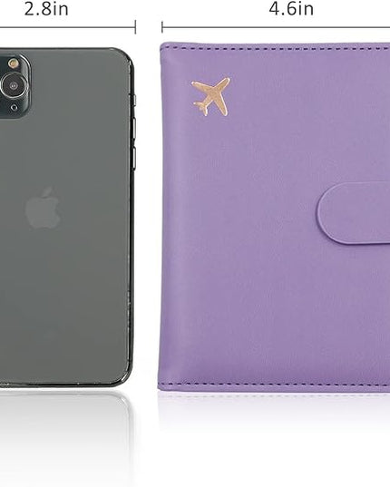 Melsbrinna Rfid Passport Holder for Travel women/Men, Cute Passport Wallet Rfid Blocking Card Slots, Rfid Passport Cover/CaseTravel Wallet, Passport Book Holder (1, Purple)