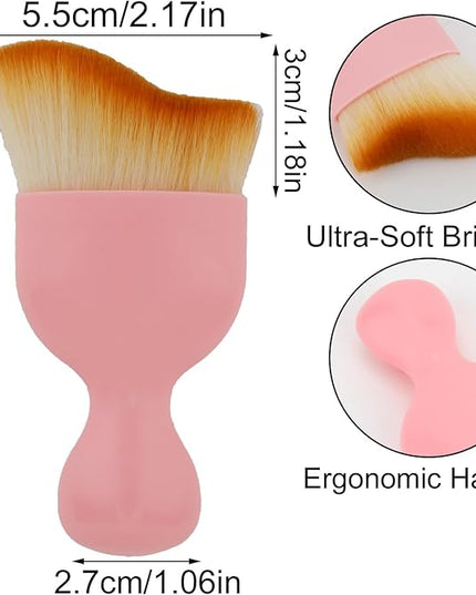 Car Detailing Brush, Soft Bristle Cleaning Brush, Scratch-Free Auto Duster Tool for Dashboard, Air Vents, Leather & Interior Cleaning (Pink&Brown with Cap)