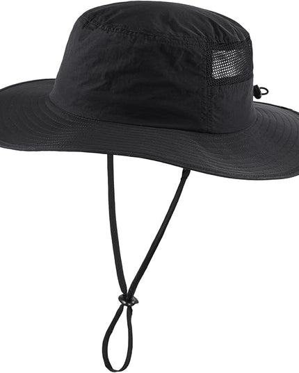 Home Prefer UPF50+ Mens Sun Hat Wide Brim Fishing Hat Womens UV Protection Cap Breathable Mesh Safari Gardening Bucket Hat