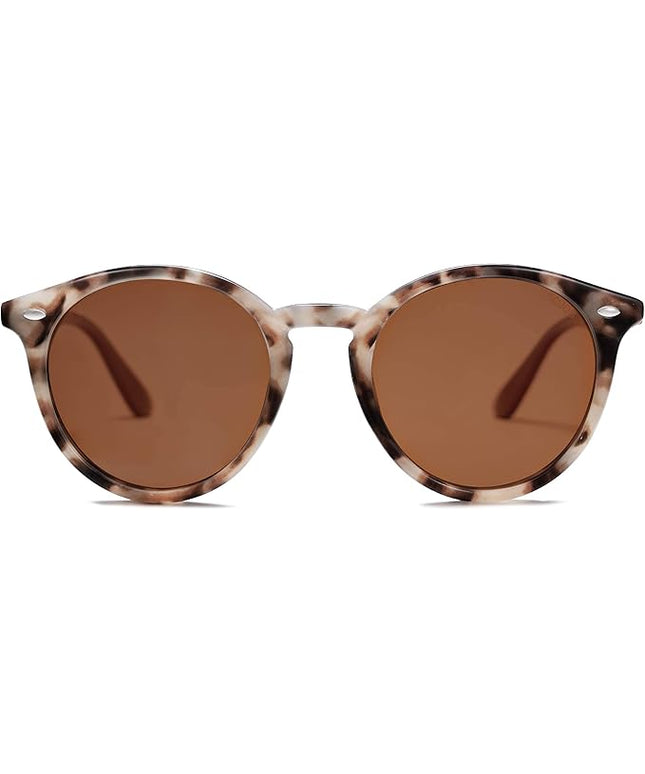SOJOS Retro Round Polarized Sunglasses for Women Men Classic Vintage Sunnies SJ2069