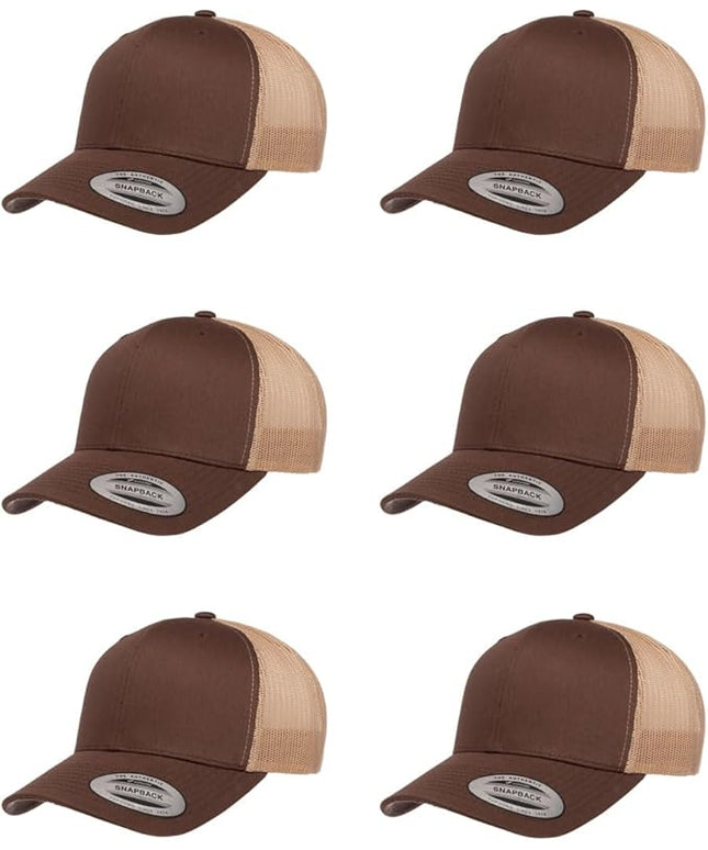 Yupoong Classic Premium Mesh 6 Panel Retro Trucker Cap | Mid Profile Snapback | OSFA | Bulk Pack Available