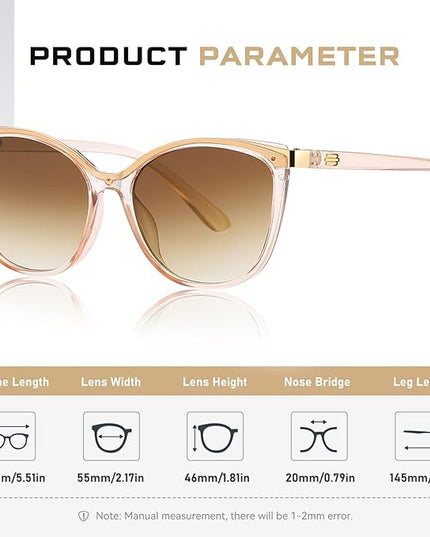 Trendy Cat Eye Sunglasses for Women Fashion Cateye UV400 Protection Glasses CL22017