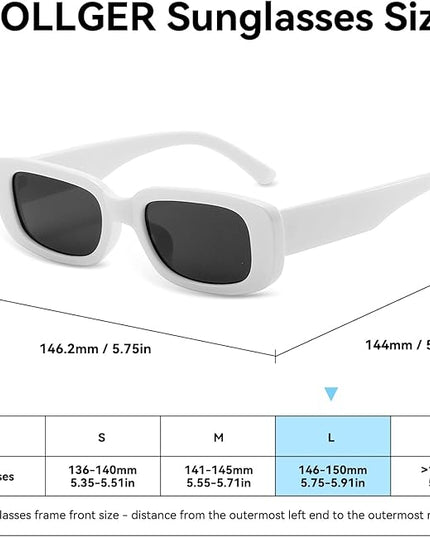 Dollger Rectangle Sunglasses for Women Men Trendy Retro Fashion Sunglasses UV 400 Protection Square Fram