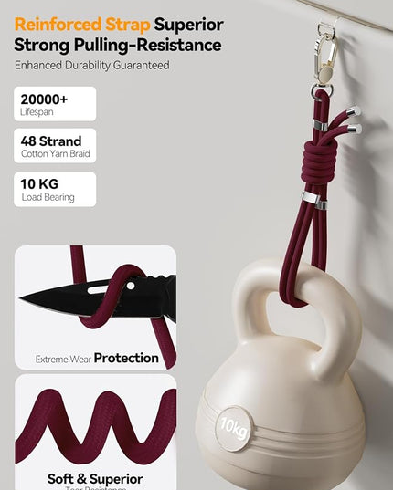 4-IN-1 Phone Lanyard + Wrist Strap, 2PCS Adjustable Length Cell Phone Lanyard with 2 Tether Tabs for iPhone,Smartphones