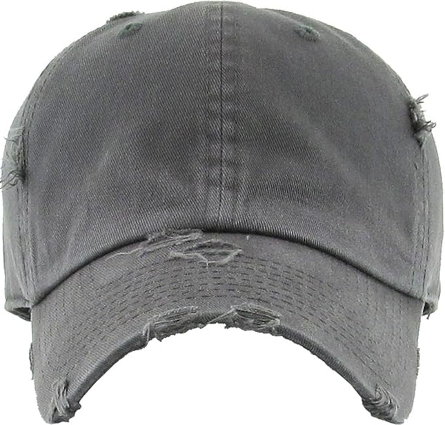 KBETHOS Vintage Washed Distressed Cotton Dad Hat Baseball Cap Adjustable Polo Trucker Unisex Style Headwear