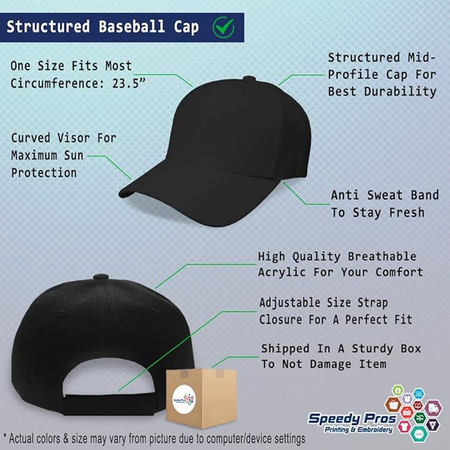Baseball Cap Custom Personalized Text Dad Hats for Men & Women Strap Closure
