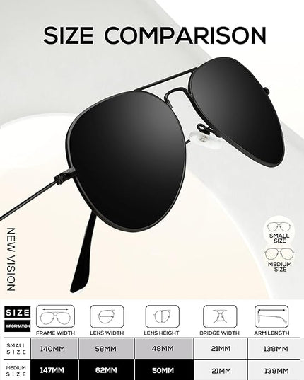 KALIYADI Classic Aviator Sunglasses for Men Women Driving Sun glasses Polarized Lens UV Blocking