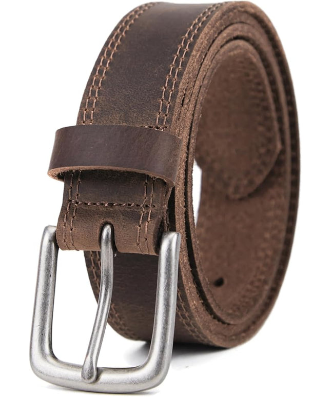 VATAN Men's Genuine Leather Casual Every Day Jeans Belts, Handmade Men Leather Belt with Gift Box