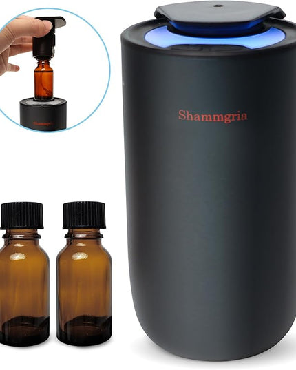 Car Air Diffuser Essential Oil Aromatherapy Scent Diffuser with 3 Mist Levels & LED Lights for Car, Room, Studio, Office- Black