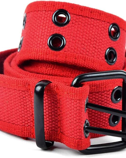 Boxed Gifts Parquet Casual Canvas Belt - Double Hole, Double Grommets for Men & Women