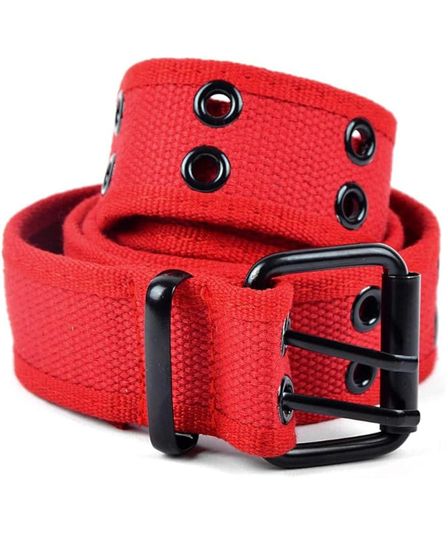 Boxed Gifts Parquet Casual Canvas Belt - Double Hole, Double Grommets for Men & Women