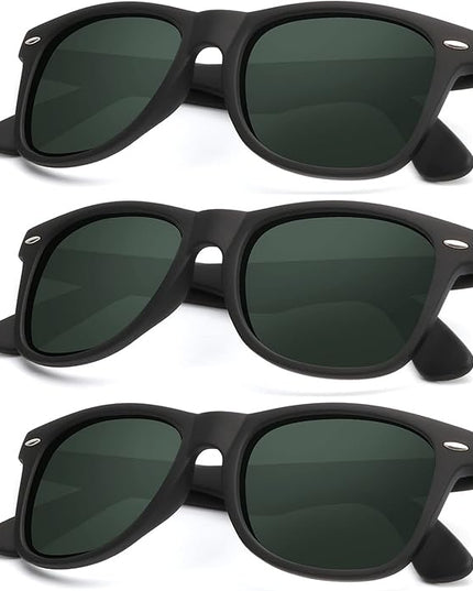 KALIYADI Polarized Sunglasses for Men and Women Matte Finish Sun glasses Color Mirror Lens UV Blocking (3 Pack)