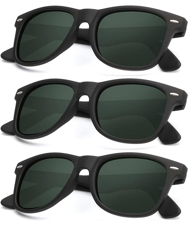 KALIYADI Polarized Sunglasses for Men and Women Matte Finish Sun glasses Color Mirror Lens UV Blocking (3 Pack)