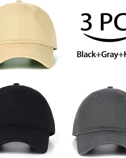Zylioo XL XXL Oversize Baseball Cap, 100% Cotton Adjustable Dad Hat for Big Heads 23.5"-25.5", Soft Crown Large Size Cap