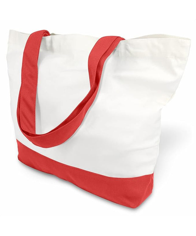 TOPDesign 3-Pack Super Strong Large 12oz Cotton Canvas Tote Bags, Reusable Grocery Shopping Cloth Bags, Fashionable Two-Tone Totes for Crafts, DIY Your Creative Designs
