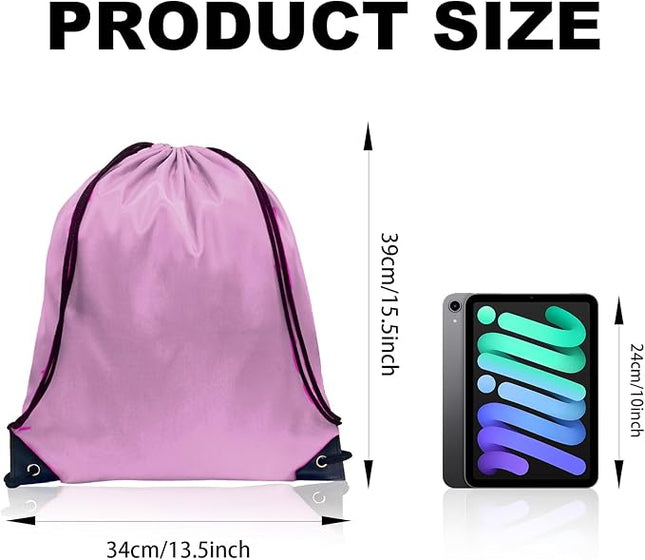 GoodtoU Nylon Backpacks - Drawstring Bags for Sport, Traveling, Team (Pink, 80Pcs)